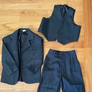 Charcoal gray three piece suit